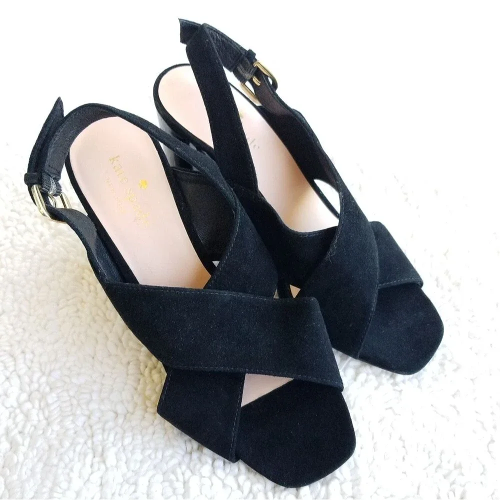 🍒NWOB🍒 KATE SPADE CLASSIC SUEDE SANDAL HEELS